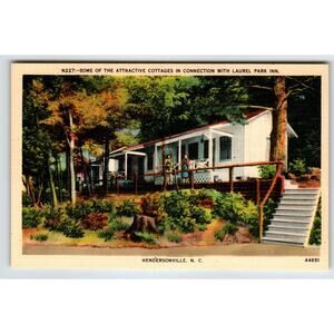 Cottage Laurel Park Inn Hendersonville North Carolina Linen Postcard Unused NC